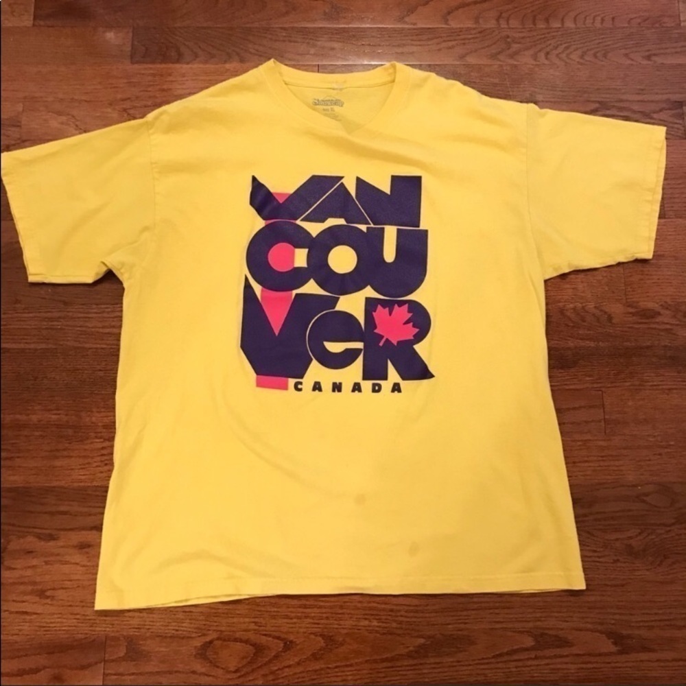 SOUVENIR SUMMER VANCOUVER CANADA SHIRT YELLOW XL